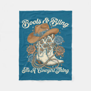Howdy Country Rodeo Stiefel & Bling Es Ist Ein Cow Fleecedecke