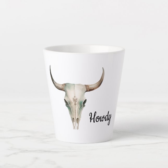 Howdy Cowboy Bullhorns Milchtasse (Vorderseite)