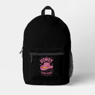 Howdy Cowboy Cowgirl zurück zur Schule Bedruckter Rucksack