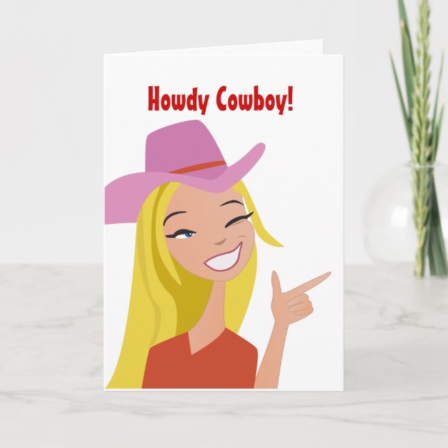 Howdy Cowboy Grußkarte Karte (Vorderseite)