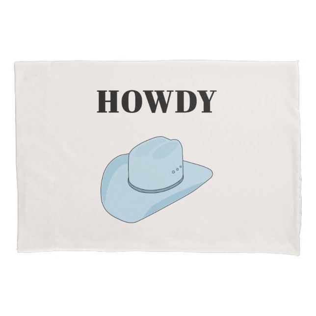 Howdy Cowboy Hat Baby Blue Kissenbezug (Vorderseite)