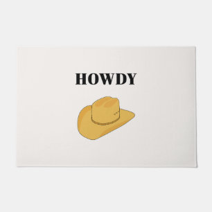 Howdy Cowboy Hat Yellow Fußmatte