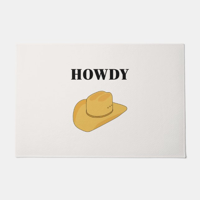 Howdy Cowboy Hat Yellow Fußmatte (Vorderseite)