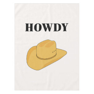 Howdy Cowboy Hat Yellow Tischdecke