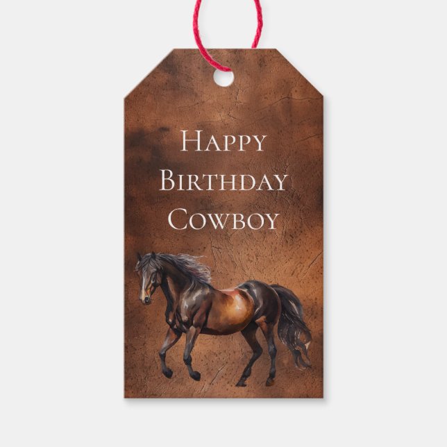 Howdy Cowboy Western Horse Geschenkanhänger (Vorderseite)