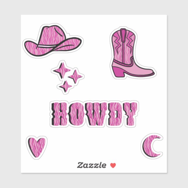 Howdy Cowgirl! Aufkleber (Blatt)