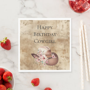Howdy Cowgirl Pink Western Chic Serviette