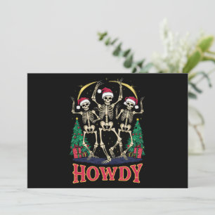 Howdy Dancing Skelett Funny Christmas Holiday Feiertagskarte