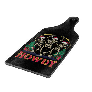 Howdy Dancing Skelett Funny Christmas Holiday Schneidebrett