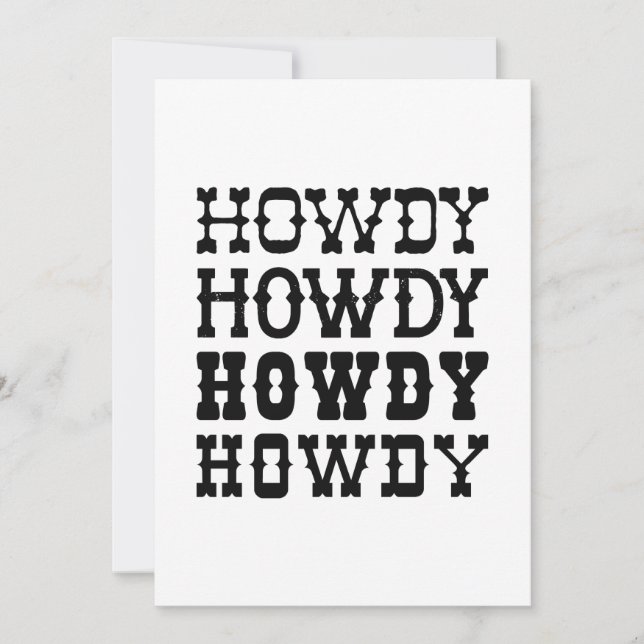 Howdy Dankeskarte (Vorderseite)