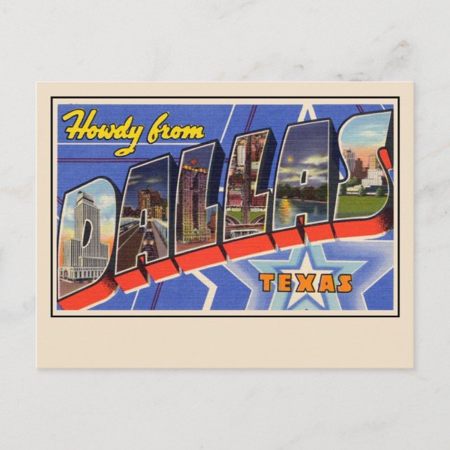 Howdy de Dallas Grande Lettre carte postale (Devant)