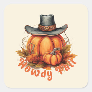 Howdy Fall Quadratischer Aufkleber