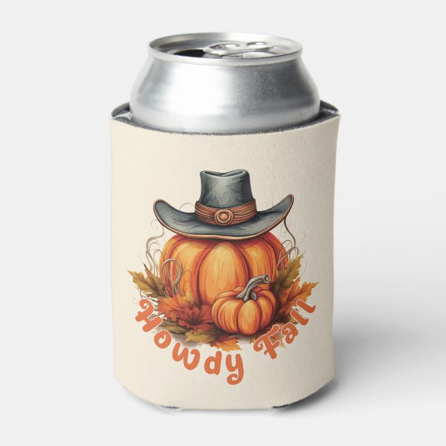 Howdy Fall - Rustikale Herbstwoben Dosenkühler (Kanne Vorderseite)