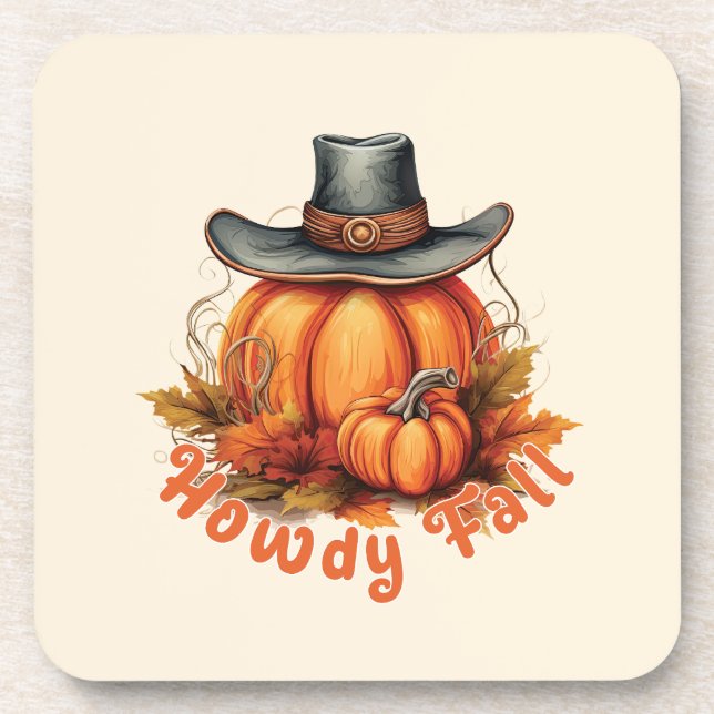 Howdy Fall - Rustikale Herbstwoben Getränkeuntersetzer (Vorderseite)
