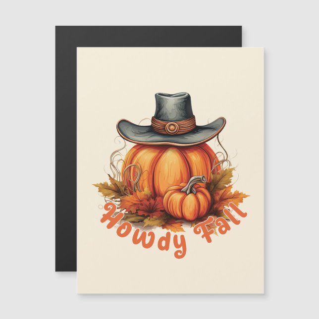 Howdy Fall - Rustikale Herbstwoben Magnetkarte (Vorne/Hinten)