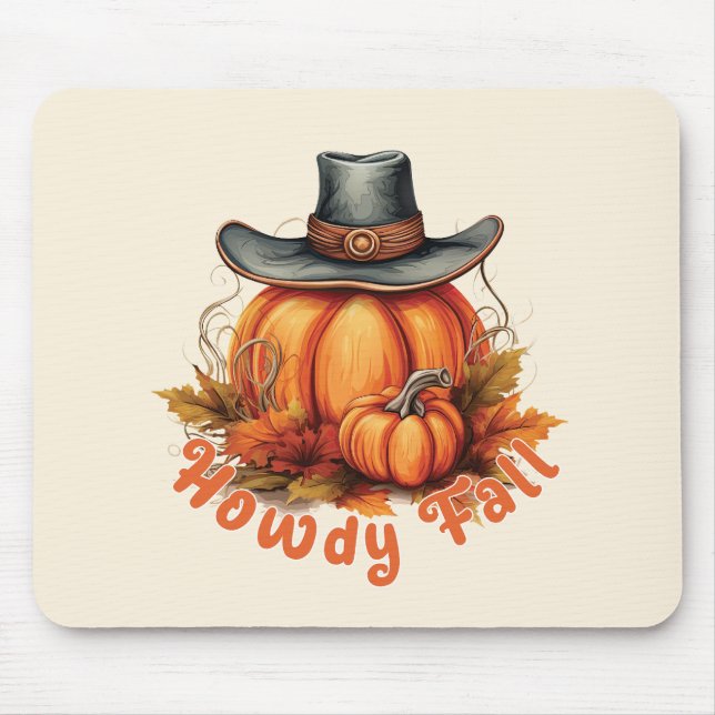 Howdy Fall - Rustikale Herbstwoben Mousepad (Vorne)