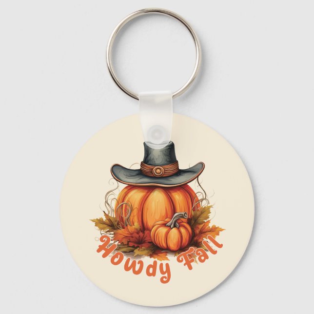 Howdy Fall - Rustikale Herbstwoben Schlüsselanhänger (Vorderseite)