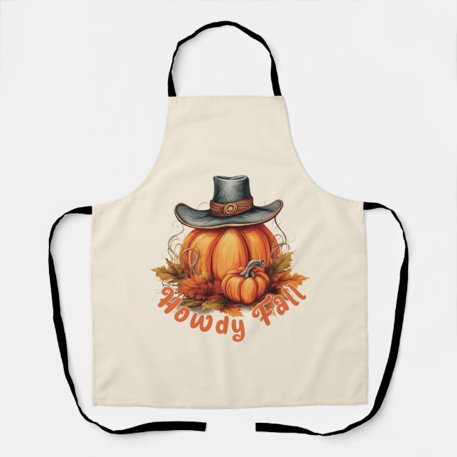 Howdy Fall - Rustikale Herbstwoben Schürze (Vorderseite)