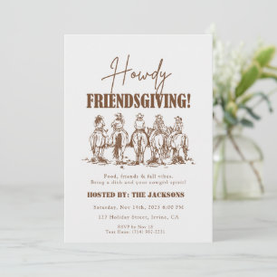 Howdy Friendsgiving-Einladung Western Cowgirl Einladung