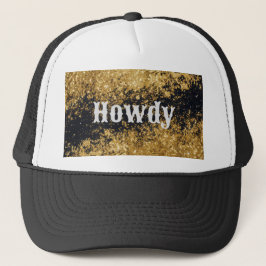 Howdy Gold Glitzer Black Glitzer Hat Truckerkappe