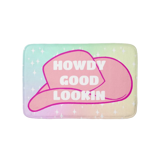 Howdy Good Lookin Rancher Cowboy Hat Ombre Badematte (Vorderseite)