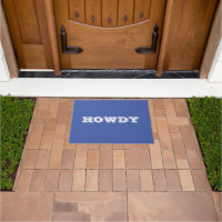 "Howdy" Gruß oder Name, Blau und Weiß Doormat