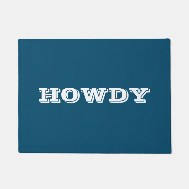"Howdy" Gruß oder Name, Ocean Blue Fußmatte (Vorderseite)