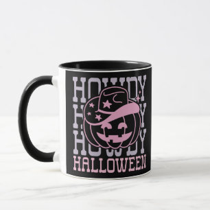 Howdy Halloween Pumpkin Cowboy Hat Black Halloween Tasse