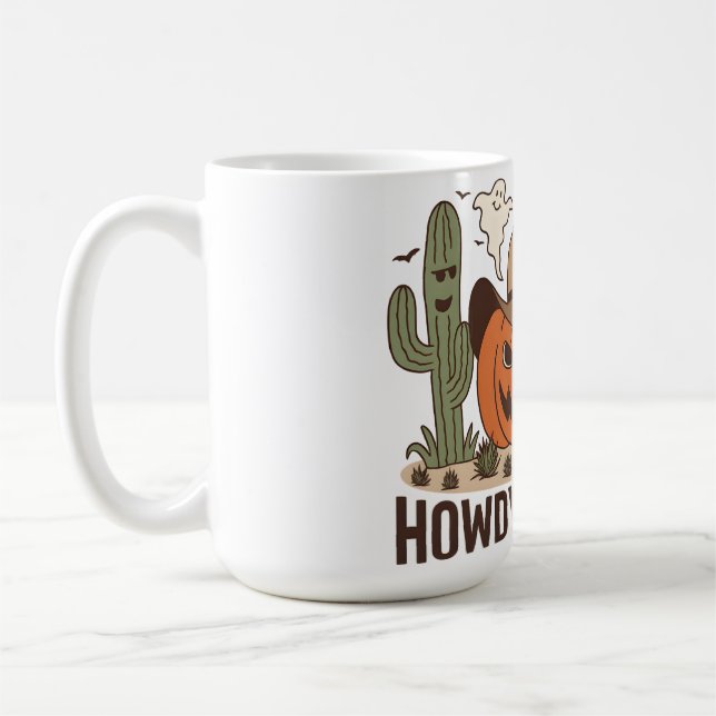 Howdy Hexen Halloween Western Design Kaffeetasse (Links)