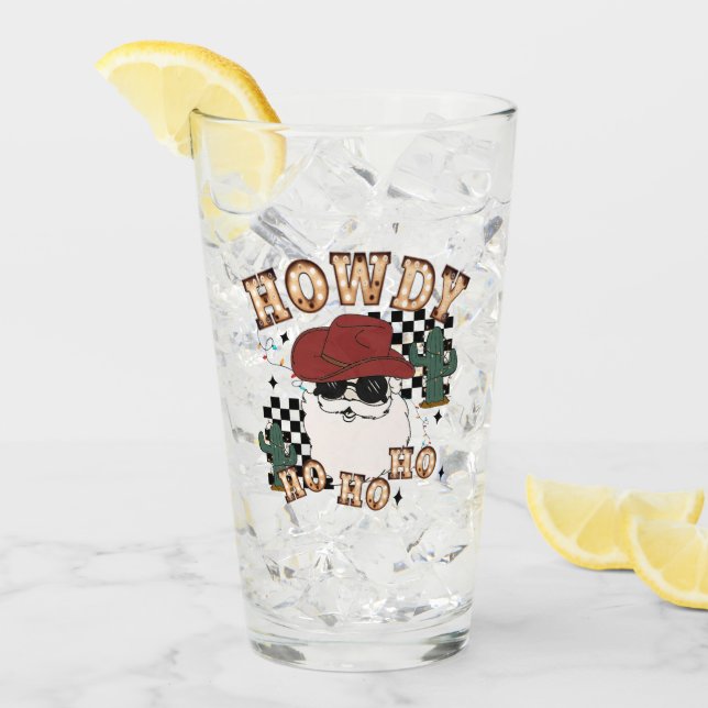 Howdy Ho Ho Santa Glas (Vorderseite Ice)