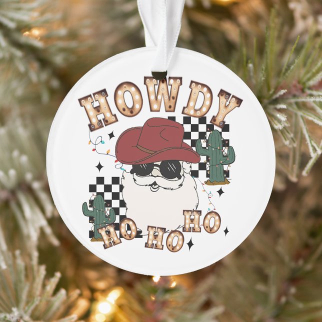 Howdy Ho Ho Santa Ornament (Baum)