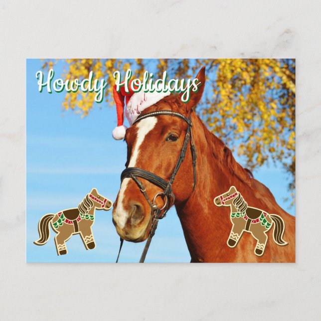 Howdy Holidays - Anpassbare Weihnachtsferien Postkarte (Vorderseite)