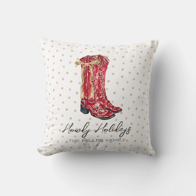 Howdy Holidays Cowgirl Kissen (Vorderseite)