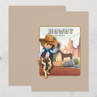 Howdy howies Erstgeburtstag Tierausdruck Einladung