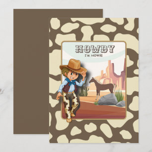 Howdy howies Erstgeburtstier Einladung