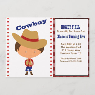 HOWDY ! Invitation à l'anniversaire de Boys Cowboy