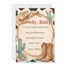 Howdy Little Cowboy Western Baby Shower Einladung