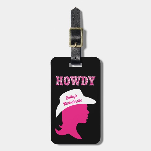 Howdy Nashville Bachelorette Gepäckanhänger (Vorderseite vertikal)