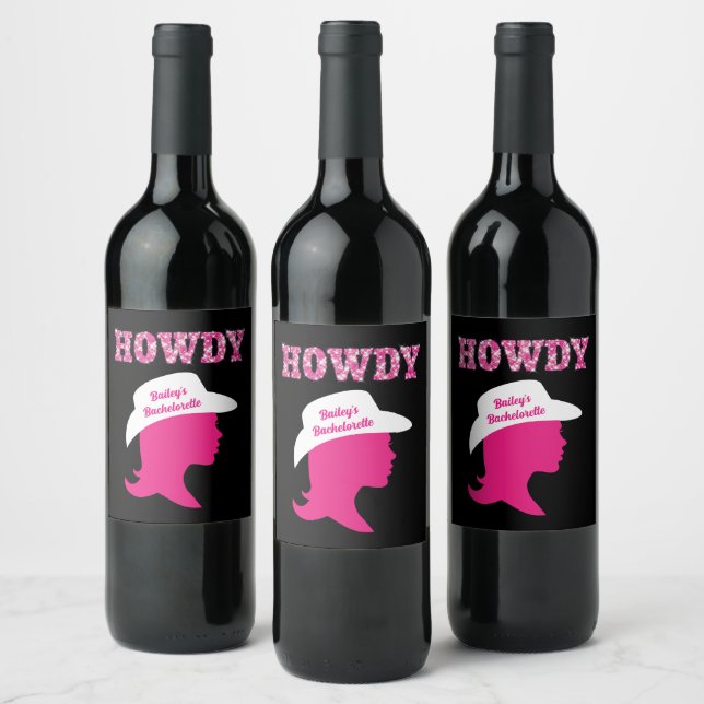 Howdy Nashville Bachelorette Weinetikett (Flaschen)