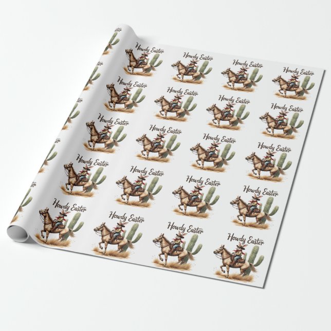 Howdy Oaster Bunny Reiten Geschenkpapier (Ungerollt)