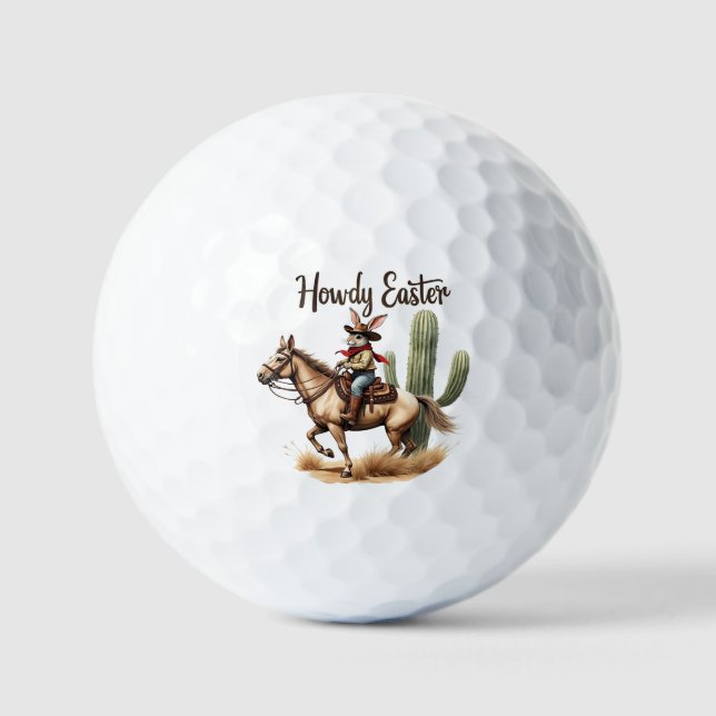 Howdy Oaster Bunny Reiten Golfball (Vorderseite)
