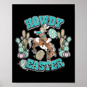 Howdy Oaster Shirt Western Cowboy Bunny Ostereier Poster