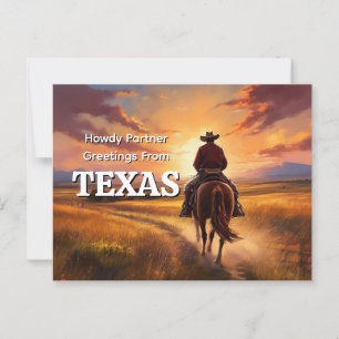 Howdy Partner Greetings from Texas Postkarte