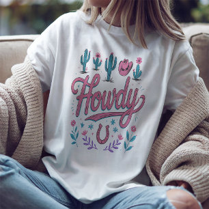 Howdy Pastel Cowgirl Western Graphic T-Shirt