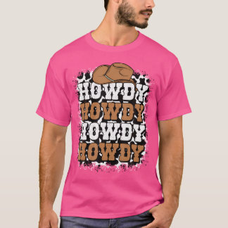 Howdy Print Western Country Cowgirl Cowboy Tex T-Shirt