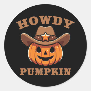 Howdy Pumpkin Cowboy Halloween Sticker