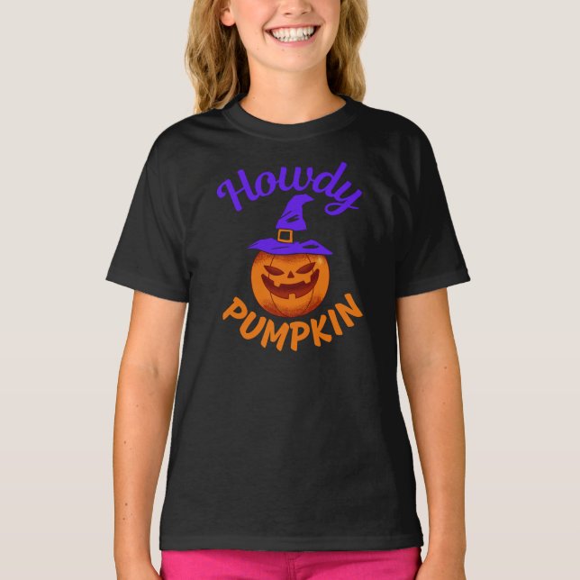 Howdy Pumpkin Halloween T - Shirt (Vorderseite)
