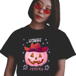 Howdy Pumpkin Y2K Design T-Shirt