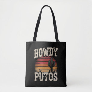Howdy Putos Funny Cactus Retro Vintag Tasche