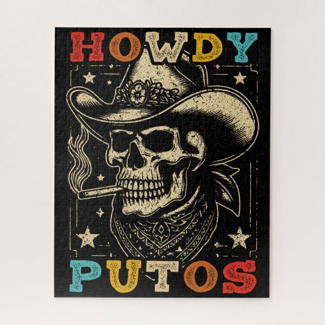 Howdy Putos Funny Skull Retro Vintag (Vertikal)